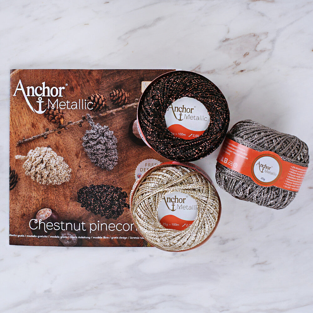 Anchor Metallic 3'lü Paket Simli İp - A28M005-09065